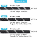 BEAUTYZOO Heavy Duty Rope Dog Leash 3 Pack, 6FT Nylon Pet Leash with Reflective Thread, Soft Padded Handle Thick Lead Strong Dog Leashes for Large Medium Dogs Small Puppy Training 6'*1/2 inch