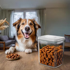 3 PACK Dog Treat Container Airtight POP Container with Lids, 1.3 Qt x 3, Food Grade, Clear, Dog Treat Jar Food Canister Set for Dog Food, Snack, Cookie