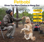 Petbobi Dog Tie Out Cable and Stake, 40ft Heavy Duty Dog Leads for Yard | 4in Shock Spring, 16in Spiral Ground Anchor, 360° No-Tangle Swivel, Chew-Proof Rustproof Wire, Up to 120 lbs, Outdoor Camping