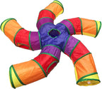 Cat Tunnel Tube for Indoor Cats Large, Upgrade with 6 PeekHole S-Shape 5 Way Collapsible Pet Play Maze Tube Toys Colorful for Cats Kitten Kitty Rabbit