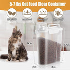 Dog Cat Food Storage Container with Cup (White, 5L) | Pet Food Pourable Container Airtight with Large Spout, BPA-Free Plastic Food Dispenser for Pet Food, Bird Seed, Rice, Flour