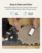DownyPaws Cat House for Indoor Cats, Cube Castle Cat Bed Cave, Sesame Gray | Cat Hideaway Enclosed Bed,Cave Hideout Fort,Kitten Peekaboo Hut for Cats,Hide Box Bed for Large Cat Up to 22 Lbs