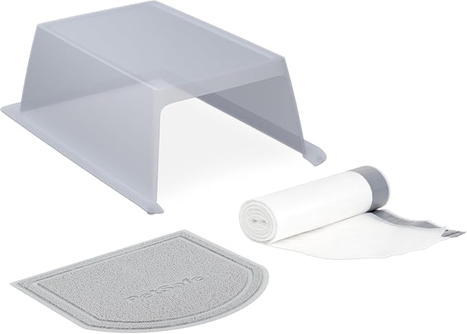 PetSafe ScoopFree Clumping Self-Cleaning Litter Box Hood and Accessory | Includes Front-Entry Privacy Hood, Anti-Tracking Litter Mat, and 25 Waste Bin Liners for Less Tracking and Mess