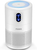 MOOKA Air Purifiers for Home Large Room up to 1076ft², H13 True HEPA Air Filter Cleaner, Odor Eliminator, Remove Smoke Dust Pollen Pet Dander, Night Light, B-D02L White