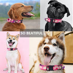 Tactical Dog Collar Adjustable Military Nylon Dog Collar with Control Handle and Heavy Duty Metal Buckle for Medium and Large Dogs (Pink Camo,L) | 1000D Heavy-Duty Nylon Fabric,Quick-Release Metal Buckle,Adjustable Fit,Soft-Padded Webbing,D-Ring,for Tr...