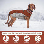 FUAMEY Dog Coat for Medium Dogs, Fleece Dog Winter Jacket with Harness | Puppy Cold Weather Coats Reflective Pet Puffer Vest with Zipper Water-Resistant Warm Dogs Snowsuit Windproof Brown M