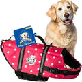 Dog Life Jacket - Swimming Vest for Dogs, Adjustable, Reflective, Comfortable, Multiple Colors, Patterns, XX-Small to Extra Large Dog Swim Vest with Handle (Pink Polka Dot, Large)