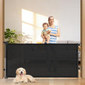 78" Retractable Extra Wide Baby Gates for Stairs, Long Mesh Dog Gate | Indoor Outdoor Pet Gate for Large Openings, Ideal for Doorways Hallways Kitchens Decks & Porches, 34" Height, Black