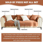 Leaf Floral Cotton Quilted Dog Couch Cover for Sofa Farmhouse Rustic Embroidered Sectional Couch Cover Soft Anti-Slip Sofa Slipcover Furniture Protector for Kids, Pets (Orange,43"x82")