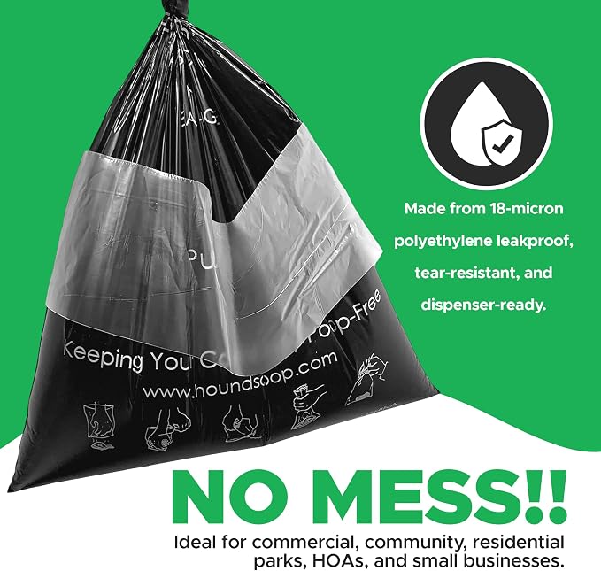 800 Ct XL Pull-Strap Header Dog Waste Bags for HOA Stations | XL Single Pull Header Dog Poop Bags, 8x100 Bag Packs, Leakproof Heavy-Duty Refills For HOAs, and Park Pet Waste Stations