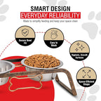 Loving Pets Elevated Dog Bowls – Raised Stainless Steel Dog Bowls with Steel Stand – Non-Skid, No Spill Feeder for Small, Medium & Large Dogs – Easy to Clean, Durable Raised Dog Feeding Station