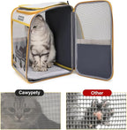 Cawypety Cat Backpack Carrier, Collapsible and Breathability Cat Carrier Large for Cat Under 16 lbs, Dog and Small Pet Carrier Bag Used in Travel, Car