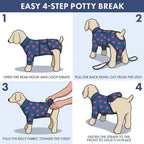 Spark Paws Dog Surgery Recovery Suit – Dog Recovery Suit After Surgery, Anti-Lick Dog Onesie, Abdominal Wound Protector, Soft Cone Alternative for Spay Neuter Male Female Pet Recovery - Hearts - S
