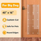 1 Pack 40 x 16 Heavy Duty Clear Door Protector Cat & Dog, Easy & Quick to Install Clear Anti Scratch Work on Wall, Window, Glass, Furniture Guard Indoor/Outdoor Cat Scratch Protectors