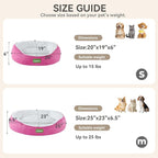 Round Pet Bed for Cats & Small Medium Dogs, Pink 25in | Washable Small Dog Beds, Calming Soft Pet Beds for Puppy Kitten, with Anti-Slip Bottom, Low Entrance