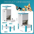 Automatic Dog Feeder 10L Auto Cat Feeder with Stand Gravity Dog Food Dispenser with A Detachable Feeding Tray, Galvanized Pet Feeding Station for Dogs & Cats (10L)