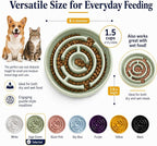 Ceramic Slow Feeder Dog Bowl 1.5 Cup Puzzle Dish for Small Medium Dogs | Glazed ceramic maze bowl with 1.5-cup capacity for dry or wet food, sized for small and medium dogs