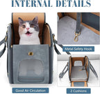 Dog Carrier Purse, Pet Bag Bling Waterproof Premium Leather Pet Travel Portable Bag for Cat and Small Dog Home & Outdoor Small Grey