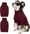 IECOii Turtleneck Dog Sweater, Thermal Knitted Sweater for Small Medium Dogs Girl Boy, Stretchy Fit Warm Pullover Pet Sweaters for Cold Weather Indoor & Outdoor Knitwear, Poodle, Dachshund(Burgundy,M)