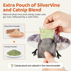 Potaroma Cat Toys 2 Pcs Flapping Sandpiper Pair-Mate | Lifelike Birds Chirp, Chargeable Touch Activated Kitten Fun Interactive Kitty Exercise with Catnip for All Breeds