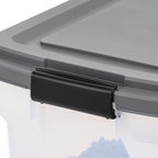 IRIS USA Dog Food Storage Container, Up to 54 lbs, Dark Gray, Made in USA | Includes 2-Cup Scoop & Wheels, Airtight Seal, BPA-Free, Bird Seed, Cat food, Cat Litter, Treats, Keeps Kibble Fresh