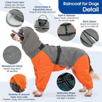 Nanaki Waterproof Dog Raincoat-Full Body Adjustable Hooded Dog Rain Jacket | For Rainy Days,Hiking Camping,Reflective Safety Strips,Full-Body Protection,Easy On/Off,Detachable&adjustable Hood,Breathable