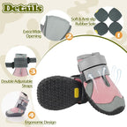 Pezluxe Dog Shoes for Large Dogs, Breathable Dog Boots for Hot Pavement | Anti-Slip Dog Booties for Hardwood Floors,Waterproof Paw Protectors for Dogs Summer Walking Hiking Winter Snow Outdoor,Pink,7