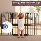 127.5" Wide Configurable Baby Gate for Fireplace Christmas Tree | Extra Wide Child Gate for Large Openings with Anti-Trip Pedal, Long Kid Gate for Dog Pet, 28'' Tall 5 Metal Panels Black