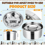Vesici Slow Feeder Dog Bowls Set 3.2l No Spill Water Bowl and 2 Cups 304 Stainless Steel Dog Slow Feeder Food Bowl Puppy or Cat Food Holder Dishwasher Pet Supplies