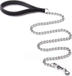 Heavy Duty Dog Chain Leash, 6 ft x 3.0 mm (25-120 lbs) | Padded Handle for Large & Medium Size Dogs