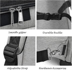 Wheeled Pet Carrier Backpack Pet Stroller, Travel Carrier, Car Seat for Small Dogs Cats Puppies, Comfort Cat Backpack Removable Rolling Wheels – Mesh Ventilation Windows (Large Grey)