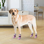 KOOLTAIL Anti Slip Dog Socks for Hot/Clod Pavement to Prevent Licking Paws with Grippers, 3 Pairs Paw Protector, Double Sides Stripe Dog Shoes Toe Grips for Small Medium Large Senior Dogs