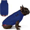 KYEESE Dog Sweater Turtleneck Thick Knit Pullover for Cold Weather | Stretchy Fit, Lightweight & Warm, Cozy Knit Comfort, Classic Plaid Design, Gentle on Sensitive Skin, Comfortable Daily Wear