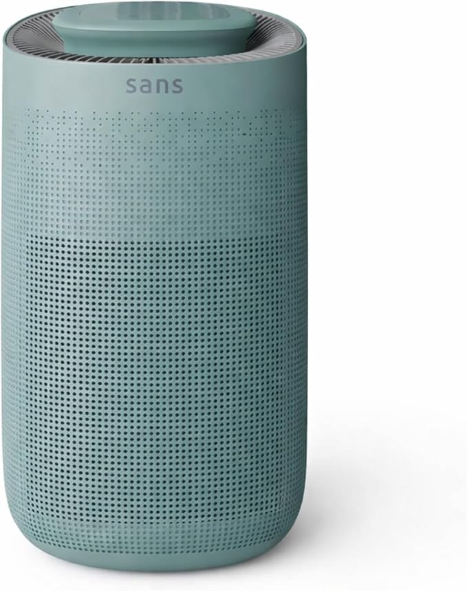 Sans True HEPA Air Purifier for Extra Large Rooms (1,854 sq ft) | UV-C Light Layer & Carbon Odor Absorption | Quiet 25dB Auto-Mode, Captures Smoke, Dust & Allergens (Agave)