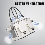 Pet Carrier Fashion Dog Carrier Purse Leather Tote Handbag Bag for Small Puppies Dogs Cat Small Animals Soft TSA Airline-Approved (White)