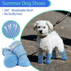 MIGOHI Breathable Dog Shoes for Small Dogs,Puppy Dog Boots & Paw Protectors for Summer Hot Pavement Hardfloors with Anti Slip Waterproof Rubber Grip Sole,Dog Booties for Indoor Outdoor Walking Running