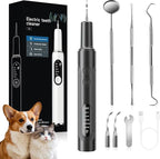 Jellytree Dog Plaque and Tartar Remover,Dogs Teeth Cleaning Kit with Led Light,5 Modes Dog Tooth Plaque Remover, Tooth Cleaner for Dogs and Cats USB Charge,Low Noise Tartar Remover for Teeth