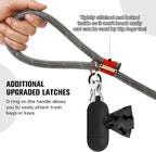 Nylon Rope Dog Leash, Silver Grey, 5 FT - 3/5" | Reflective, Handmade Braided, Heavy Duty, For Medium Large Dogs