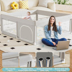 Hiaksedt Baby Playpen with Mat and Ocean Balls 50 x 50 inch | Small Playpen for Babies and Toddlers Baby Fence Playards