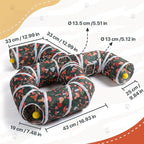 Cat Tunnel for Indoor Entertainment, Tear-Resistant Cat Play Tube with Play Ball, Collapsible Pet Tube with Interactive Peephole, Ideal for Kittens Puppies Rabbits (Octopus-Shaped)