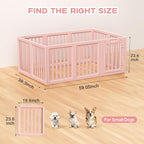 Dog Playpen, Clear Dog Pen, Dog Pen Indoor, Easy to Install and Remove Dog Play Pen, Puppy Playpen Suitable for Dogs, Cats,Dog Playpen Indoor (Pink,23.6 inch Height, 10 Panels)