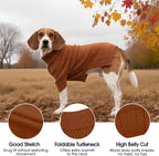 IECOii Turtleneck Dog Sweater, Thermal Knitted Sweater for Small Medium Dogs Girl Boy, Stretchy Fit Warm Pullover Pet Sweaters for Cold Weather Indoor & Outdoor Knitwear, Poodle (Caramel, M)