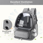 Cat Backpack Carrier, Breathable Cat Bubble Backpack Large Space Cat Carrier Backpack for Kitty Small Dog, Foldable Airline Approved Cats Backpack, Transparent Pet Travel Backpack Up to 20 lbs (Grey)