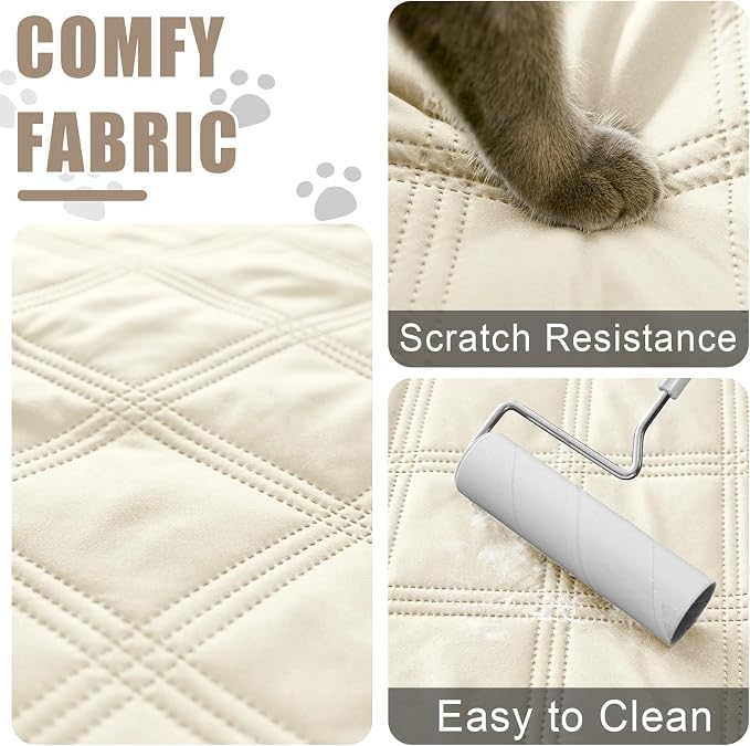 Smiry Waterproof Dog Bed Cover, Reversible Pet Blanket for Sofa Couch | Soft Washable Dog Blanket, Leakproof Couch Cover for Dogs Cats & Furniture Protection, 30x53, Beige/Beige