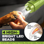 Whisper-Quiet Dog Nail Grinder 50%More Power for Sensitive Dogs,Cat | 6-Speed Pet Nail Trimmer with LED Display & 4 LED Lights, 3 Grinding Bits, No Over-Cutting,Stress-Free Grooming for All Pets