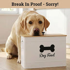 Metal Dog Food Container 15-20 lbs w/ Airtight Bamboo Lid, 70 Cup Capacity | Pet Jar For Dogs up to 100lbs, Airtight Bamboo Lid, Sturdy Comfortable Metal Handle, Powder Coated Iron, Kibble Storage Bin