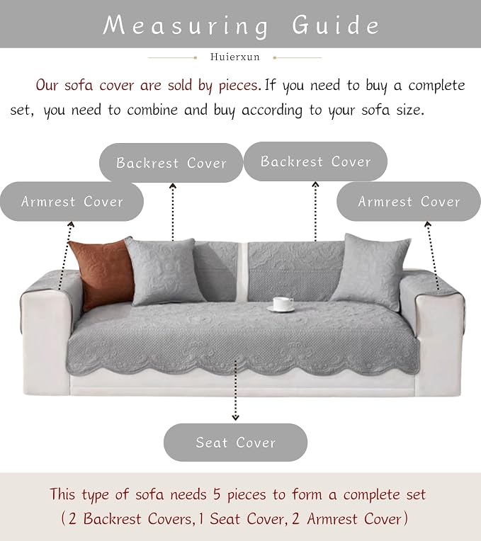 Luxury Vintage Cotton Embroidery Sofa Cover Soft Farmhouse Seat Cushion Cover Floral Quilted Sectional Couch Cover Anti-Slip Sofa Slipcovers Furniture Protector for Dogs Cats (Orange,36"x94")