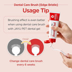 JAYU PET Dental Care Brush (Edge Bristles) 1ea - Micro Round Head Dog Toothbrush, Cat Toothbrush, Dental Care, Perfect for Kitten & Small Breed with End-tuft Diagonal-Shaped Bristle & Easy Grip Handle