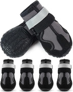 MIGOHI Dog Shoes for Hot Pavement, Waterproof & Anti-Slip Dog Boots for Rain, Snow - Durable Paw Protectors for Ourdoor Hiking & Indoor Hard Floors, Booties to Prevent Licking Paw, Black Size 5