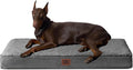 EHEYCIGA Orthopedic Dog Bed Large with Removable Washable Cover,Grey,47x29 | Egg Crate Foam Support,Durable Oxford fabric,Non-Slip Bottom,Machine Washable,Soft Waterproof Plush Pet Bed Mat For Crate